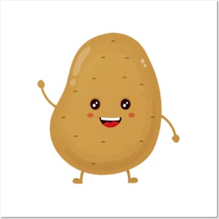 Cute happy smiling funny potato Posters and Art